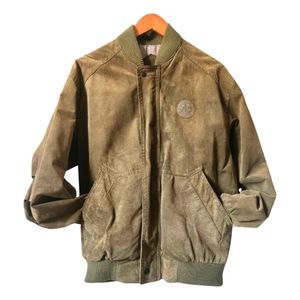Vintage R&R Men's Genuine Suade Leather Bomber Aviator Coat Jacket